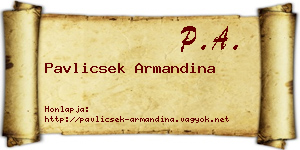 Pavlicsek Armandina névjegykártya